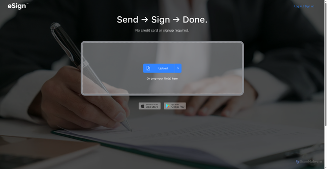 Security scan screenshot of https://esign.com