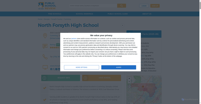 Security scan screenshot of https://www.publicschoolreview.com/north-forsyth-high-school-profile/30028