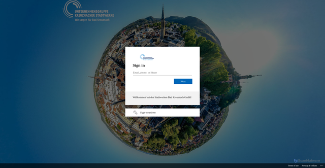 Security scan screenshot of https://stadtwerkekh.sharepoint.com