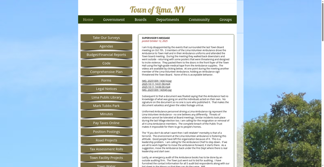 Security scan screenshot of https://www.townoflimany.gov/
