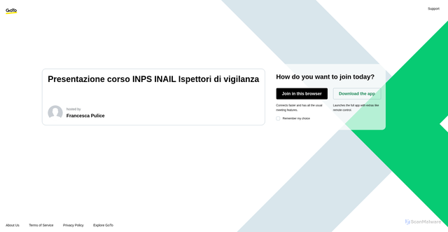 Security scan screenshot of https://meet.goto.com/919543045