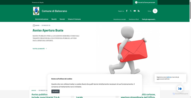 Security scan screenshot of https://www.comune.balsorano.aq.it