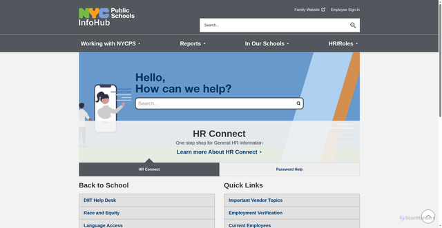 Security scan screenshot of https://infohub.nyced.org/