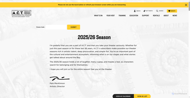 Security scan screenshot of http://secure.act-sf.org/