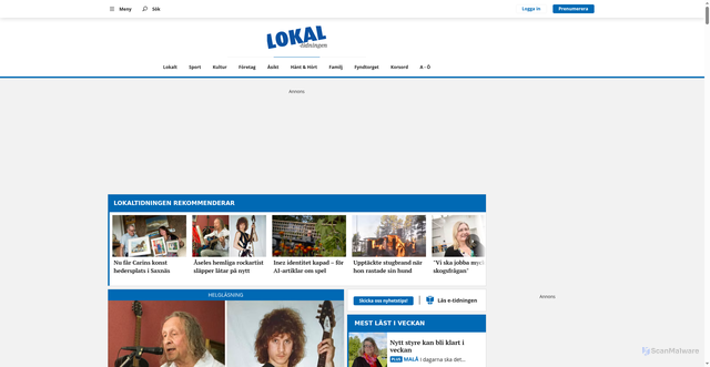 Security scan screenshot of https://lokaltidningen.nu