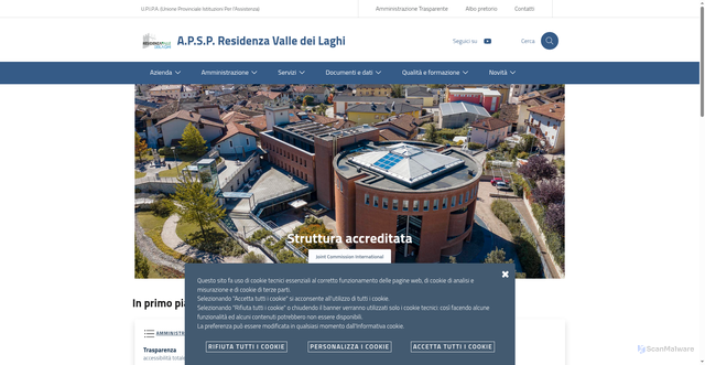Security scan screenshot of https://www.residenzavalledeilaghi.it