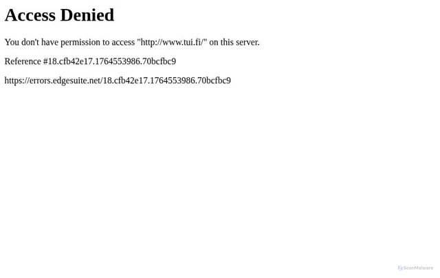Security scan screenshot of https://www.tui.fi/