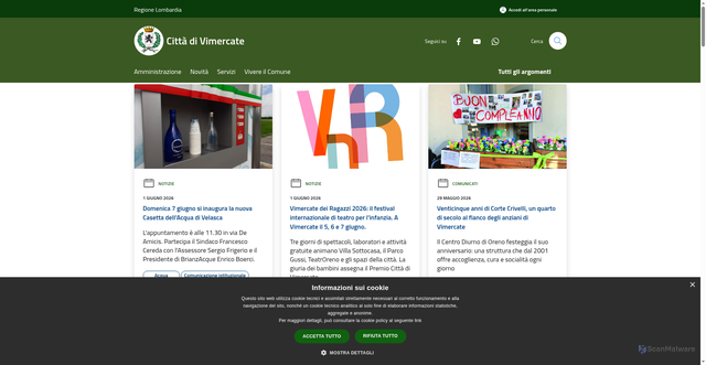 Security scan screenshot of https://www.comune.vimercate.mb.it