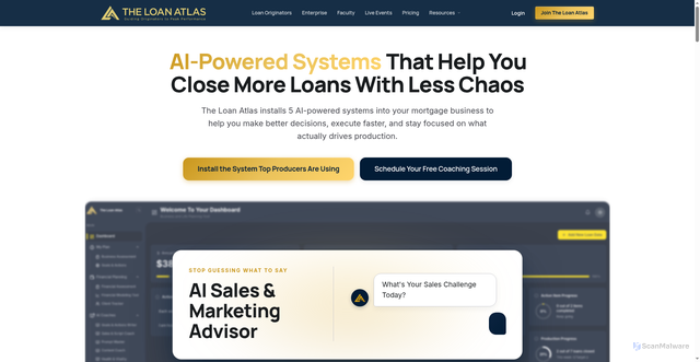 Security scan screenshot of https://theloanatlas.com