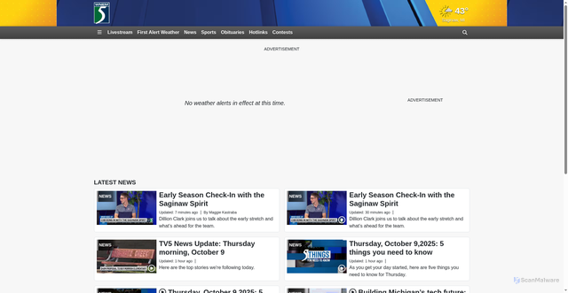 Security scan screenshot of https://www.wnem.com/weather/alerts/