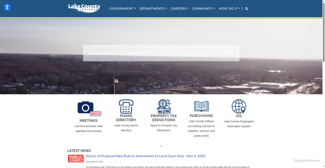 Security scan screenshot of https://lakecountyin.gov/
