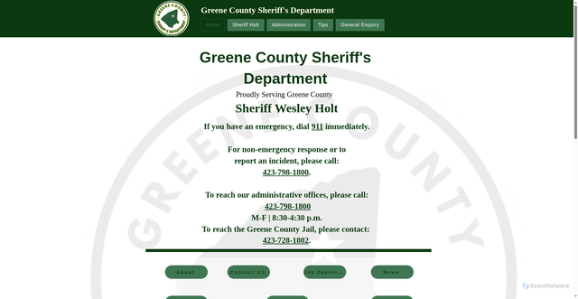 Security scan screenshot of https://www.greenecountytnsheriffsdept.gov/
