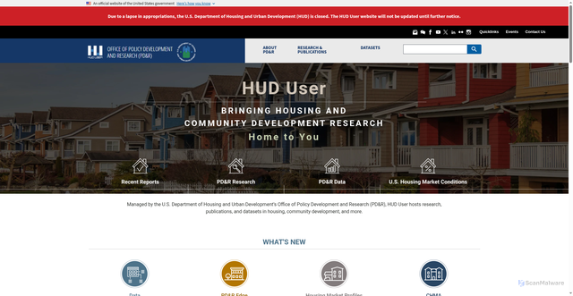 Security scan screenshot of https://www.huduser.gov/