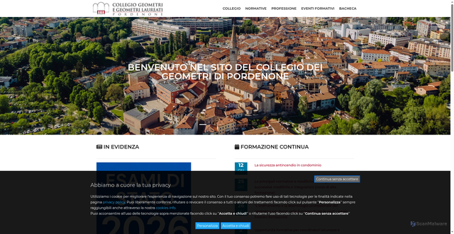 Security scan screenshot of https://www.collegio.geometri.pn.it
