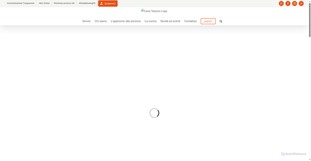 Security scan screenshot of https://www.casatassoni.it/