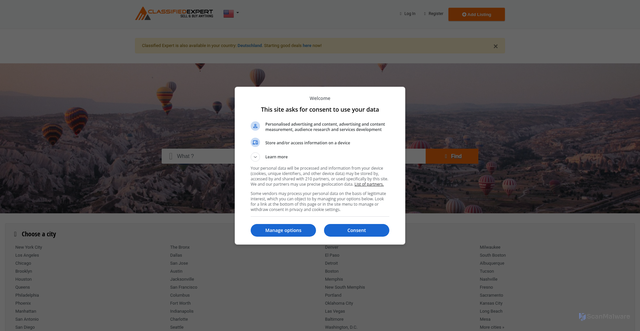 Security scan screenshot of https://classifiedexpert.com