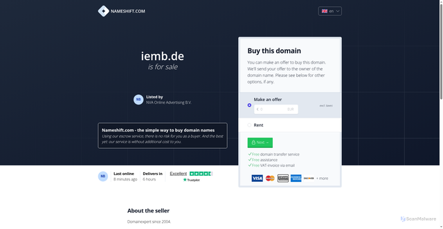 Security scan screenshot of https://iemb.de/en-gb