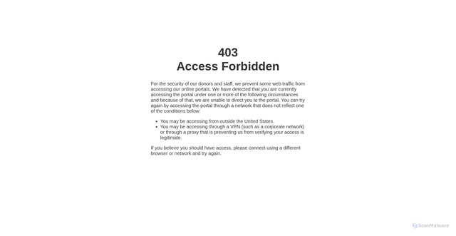 Security scan screenshot of https://www.commitforlife.org/donor/schedules/geo