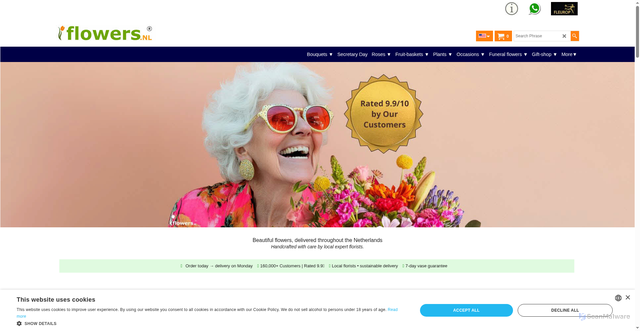 Security scan screenshot of https://flowers.nl