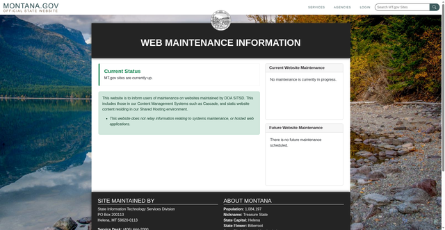 Security scan screenshot of https://webmaintenance.mt.gov/