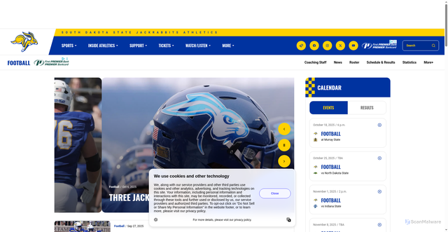 Security scan screenshot of https://gojacks.com/sports/football