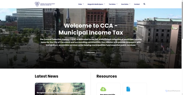 Security scan screenshot of https://www.ccaohio.gov/