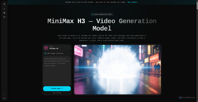 Security scan screenshot of https://picxstudio.com/minimax-h3