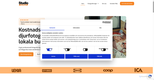 Security scan screenshot of https://studioexpress.se