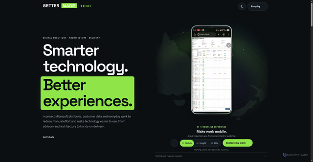 Security scan screenshot of http://bettermadetech.com/