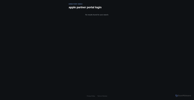 Security scan screenshot of https://apple-partner-portal-login.com