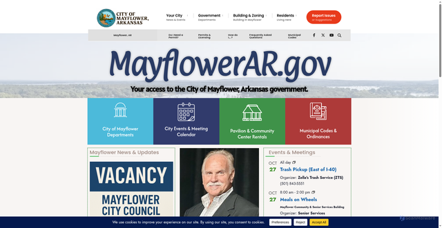 Security scan screenshot of https://mayflowerar.gov/
