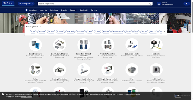 Security scan screenshot of https://www.rexelusa.com/