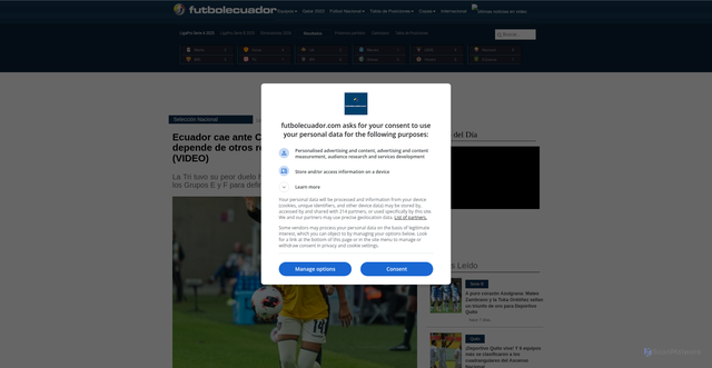 Security scan screenshot of https://classic.futbolecuador.com/site/noticia/ecuador-cae-ante-corea-del-sur-y-su-clasificacion-depende-de-otros-resultados-en-el-mundial-sub-20/170904