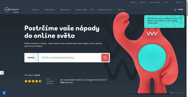 Security scan screenshot of https://websupport.cz