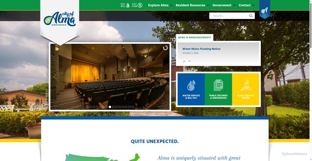 Security scan screenshot of https://www.almaarkansas.gov/