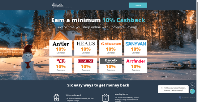Security scan screenshot of https://www.completesavings.co.uk