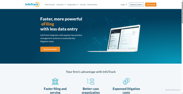 Security scan screenshot of https://infotrack.com