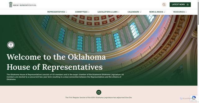 Security scan screenshot of https://www.okhouse.gov/