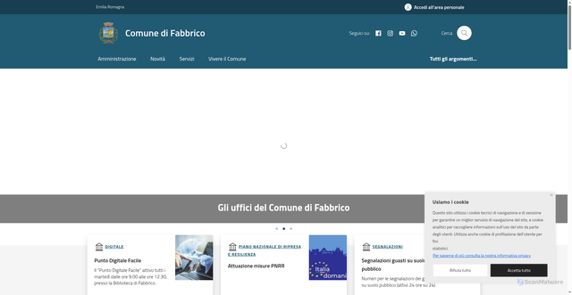 Security scan screenshot of https://www.comune.fabbrico.re.it/