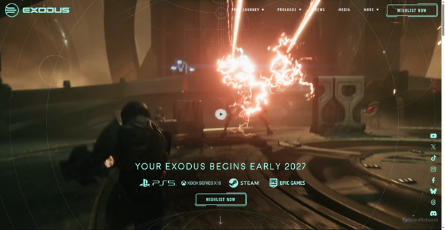 Security scan screenshot of https://exodusgame.com