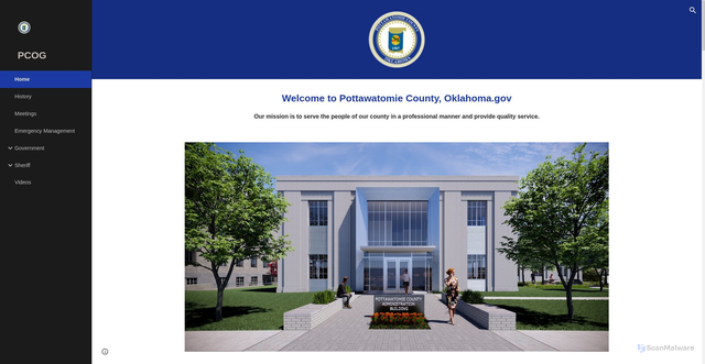 Security scan screenshot of https://www.pottawatomiecountyok.gov/