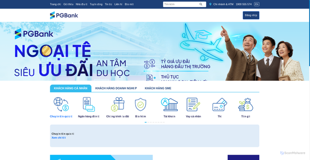 Security scan screenshot of http://pgbank.biz/