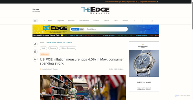 Security scan screenshot of https://theedgemalaysia.com/node/808336
