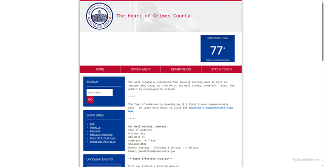 Security scan screenshot of https://andersontx.gov/