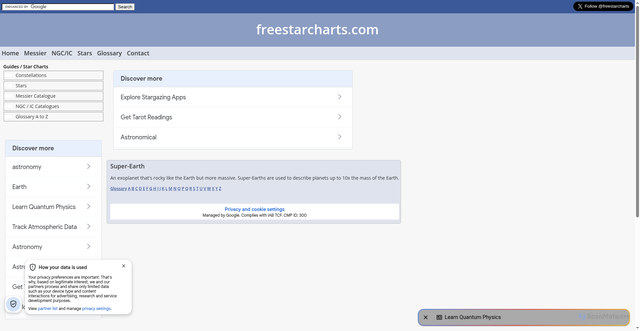 Security scan screenshot of https://freestarcharts.com/~freestar/super-earth