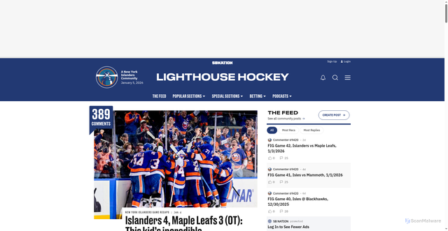 Security scan screenshot of https://lighthousehockey.com