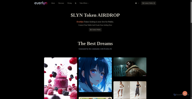 Security scan screenshot of https://claim-everlyn.app/?NiceTryScvmbagIvan