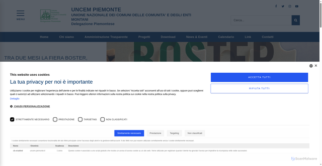 Security scan screenshot of https://www.uncem.piemonte.it