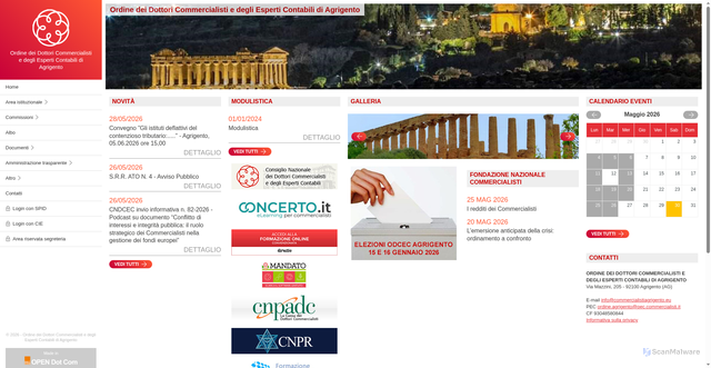 Security scan screenshot of https://www.commercialistiagrigento.eu