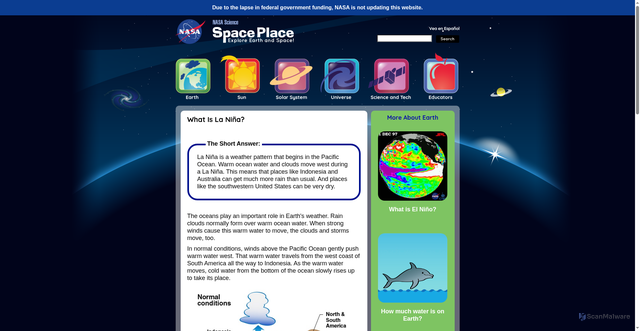 Security scan screenshot of https://spaceplace.nasa.gov/la-nina/
